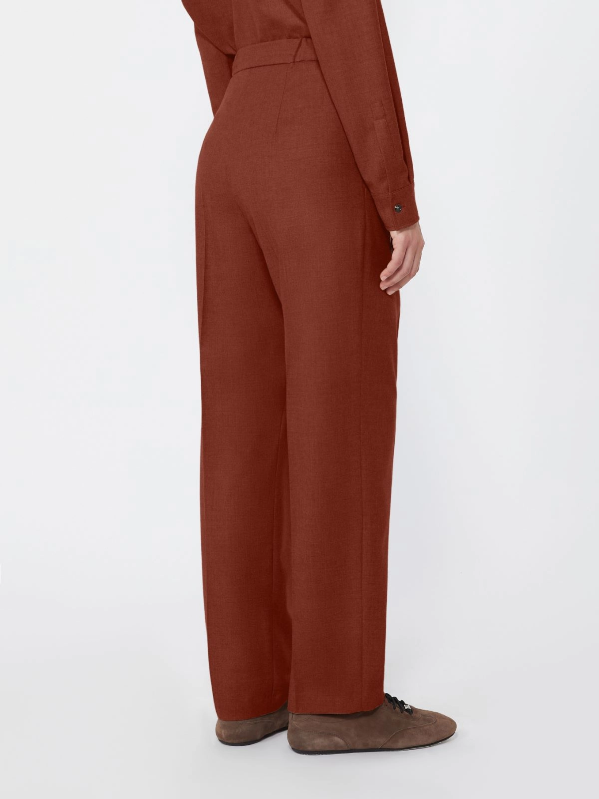 Cashmere foule trousers - BRICK RED - Max Mara - 3