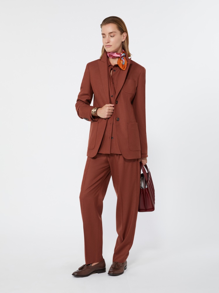 Cashmere foule trousers - BRICK RED - Max Mara