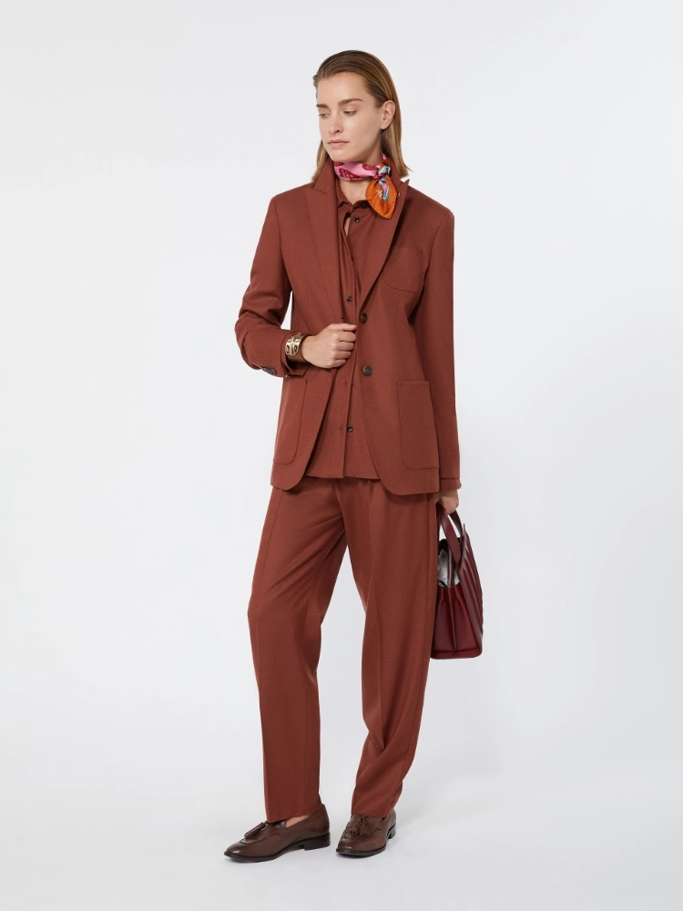 Cashmere foule trousers - BRICK RED - Max Mara