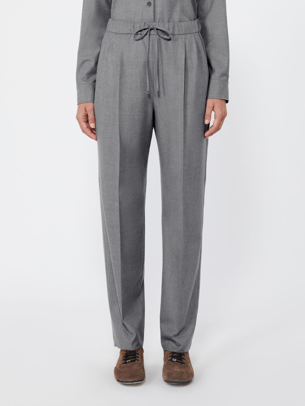 Cashmere foule trousers - MEDIUM GREY - Max Mara - 2