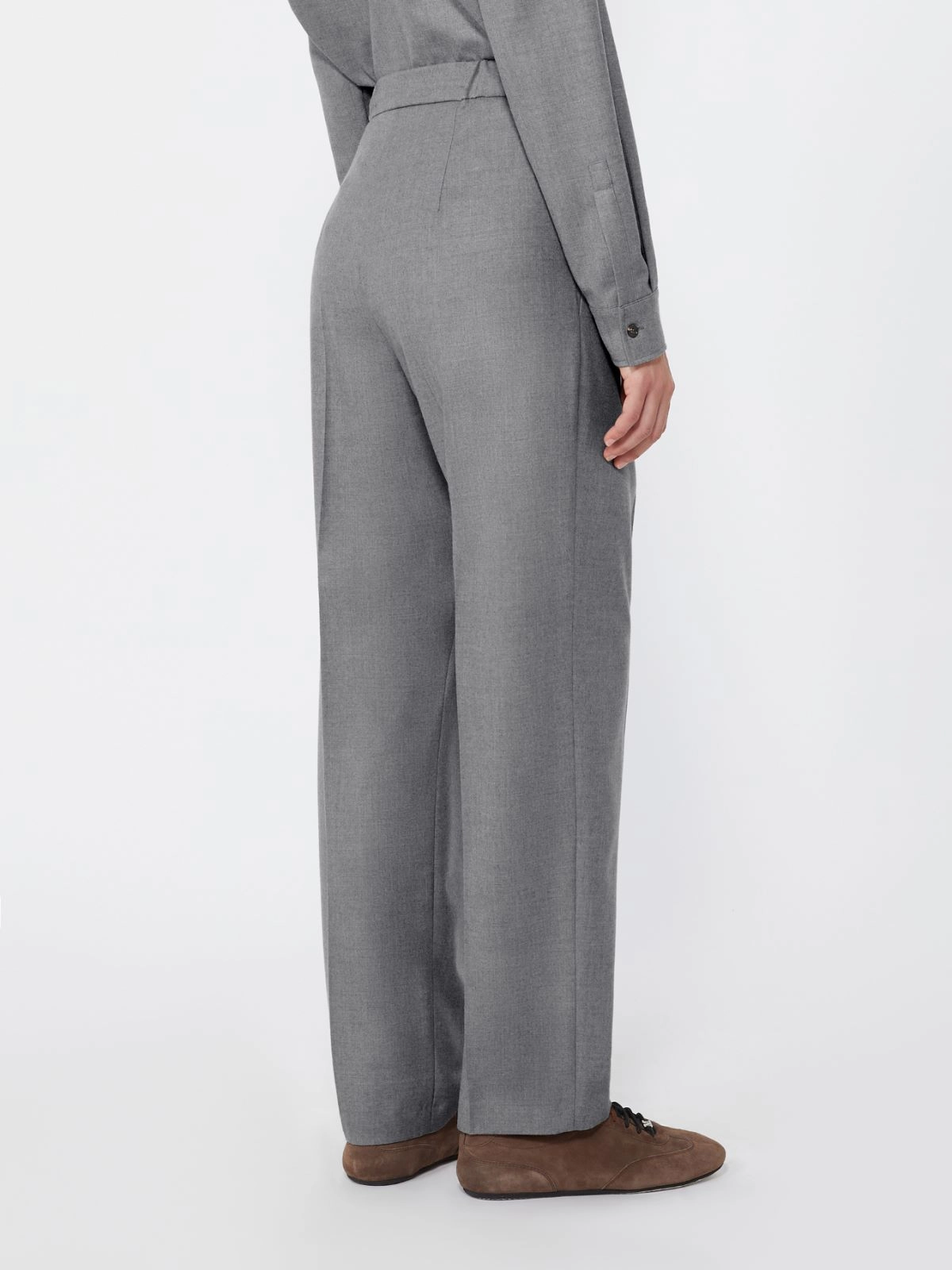 Hose aus Kaschmir-Foulé - MITTELGRAU - Max Mara - 3