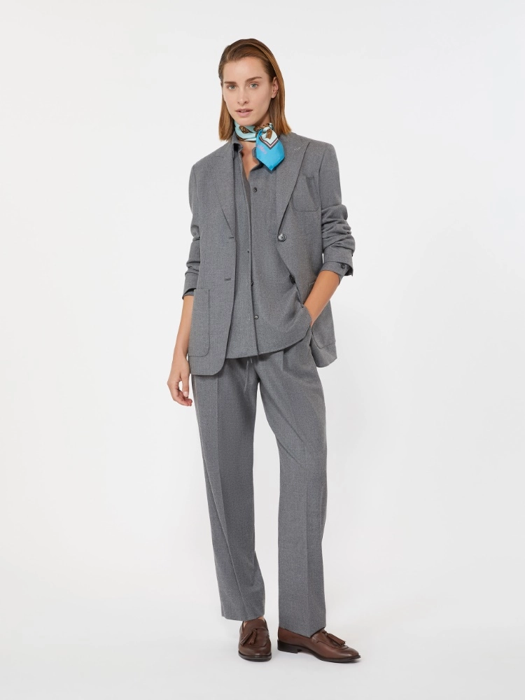 Hose aus Kaschmir-Foulé - MITTELGRAU - Max Mara