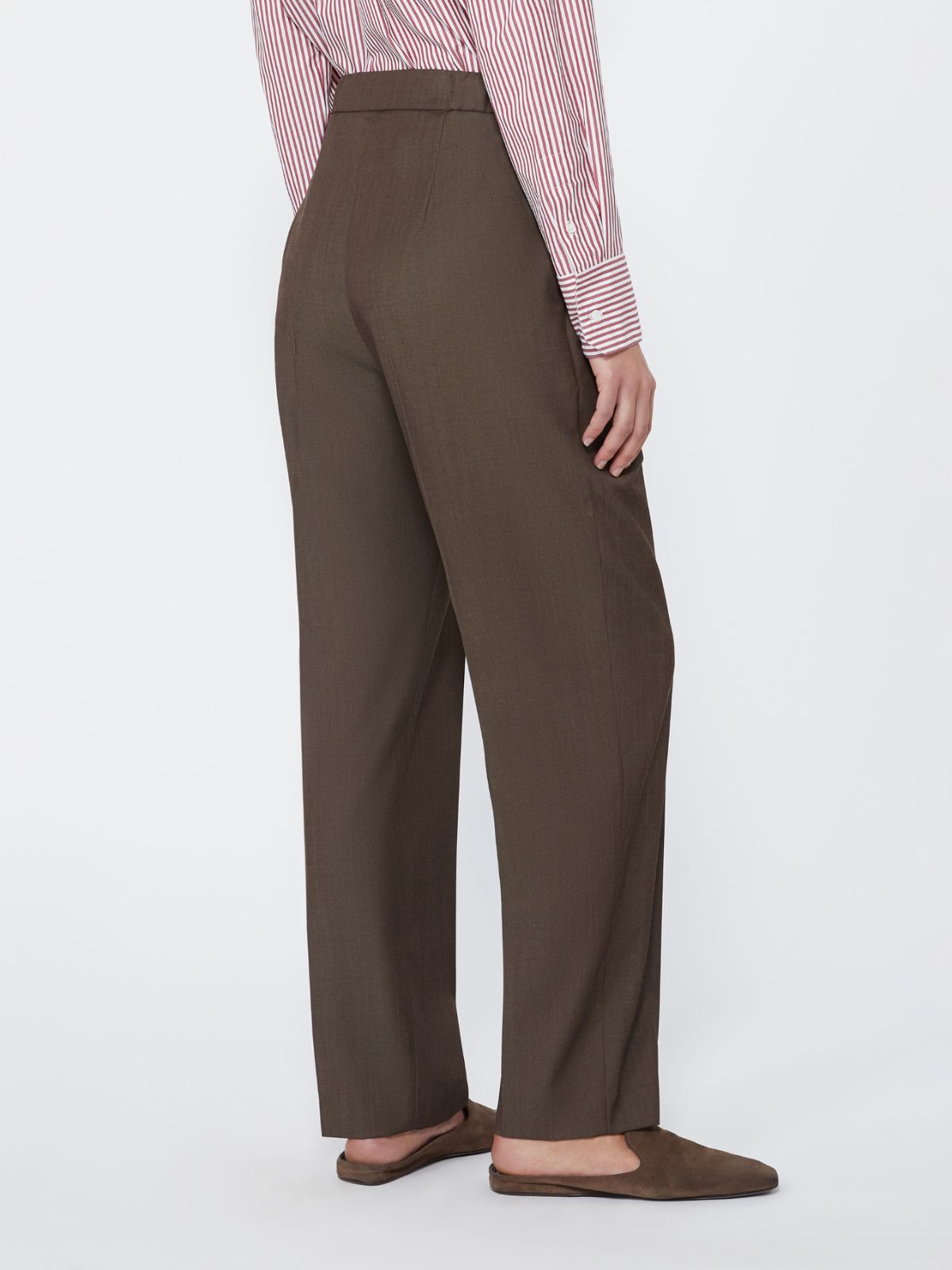 Wool gabardine drawstring trousers - TOBACCO - Max Mara - 3