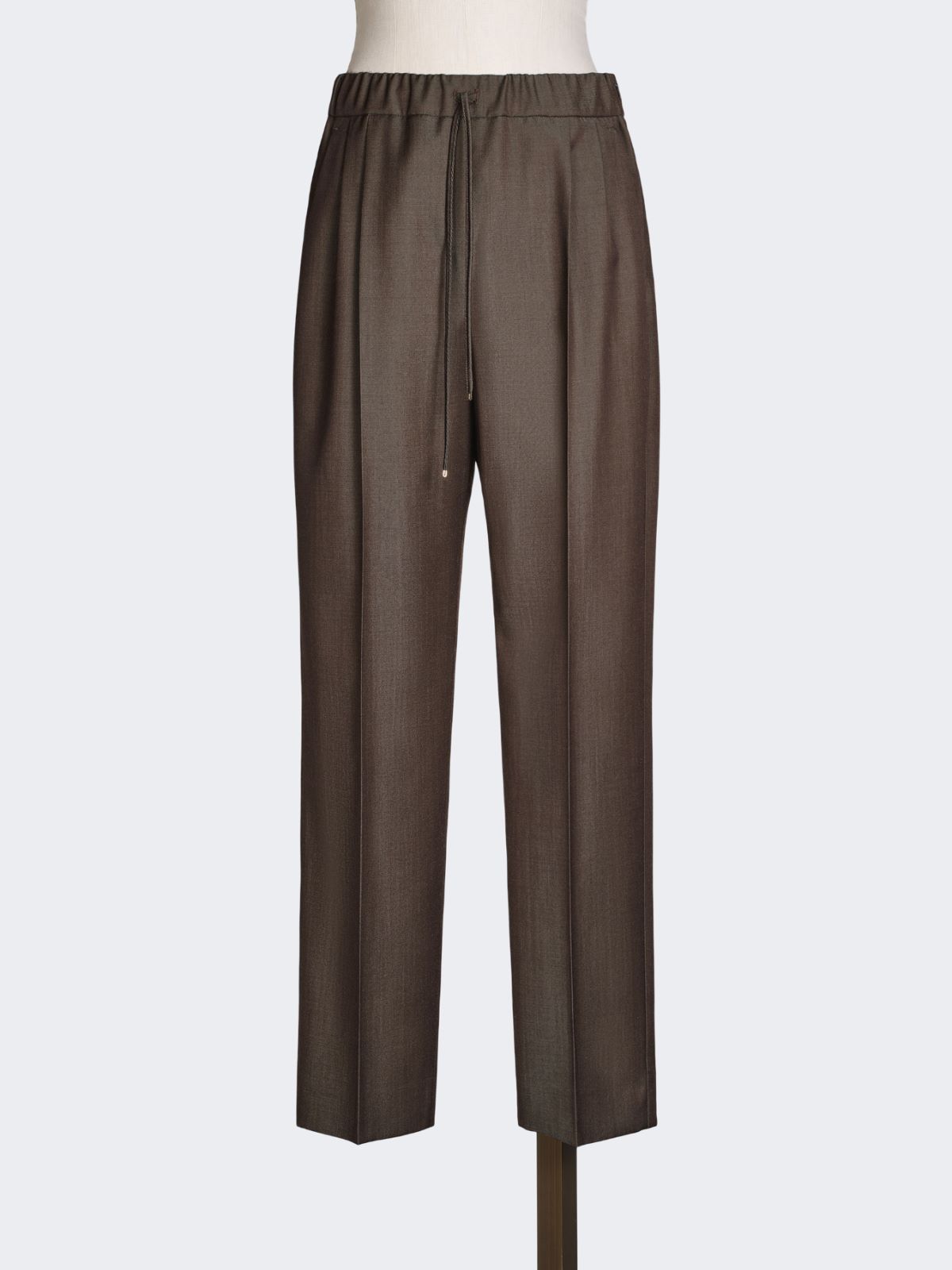 Wool gabardine drawstring trousers - TOBACCO - Max Mara - 4
