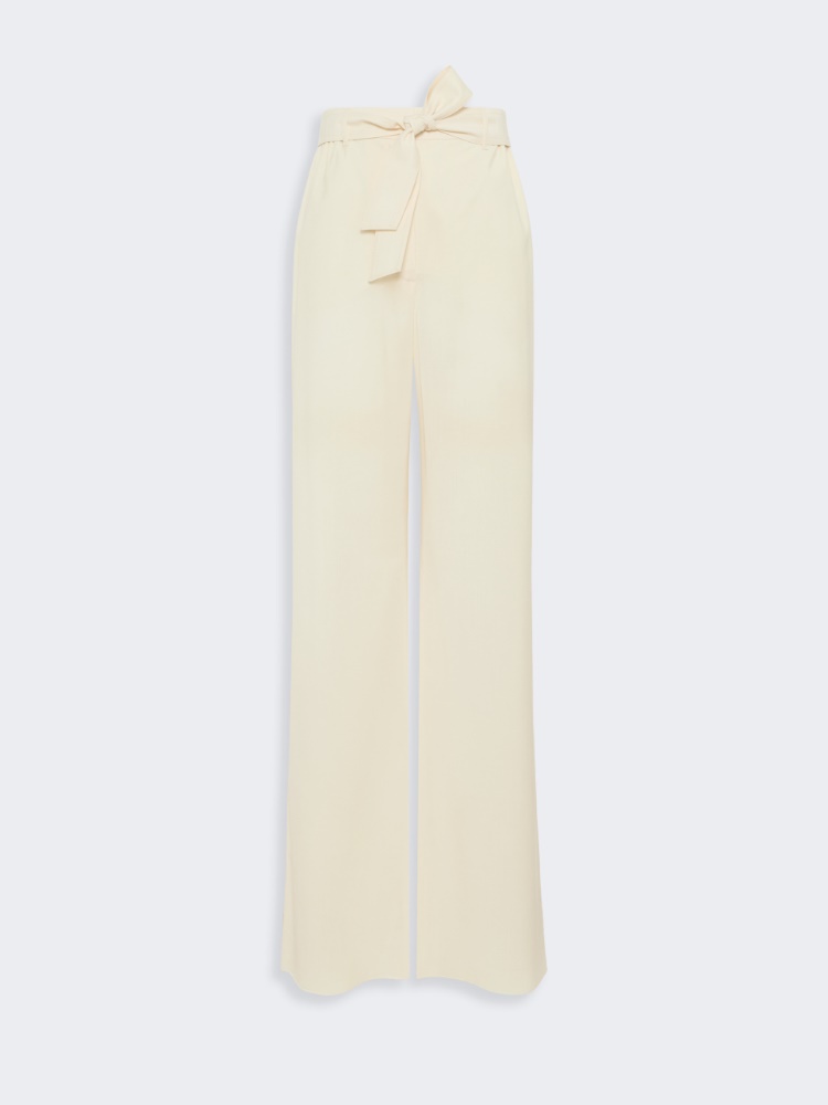 Wool trousers with belt - IVORY