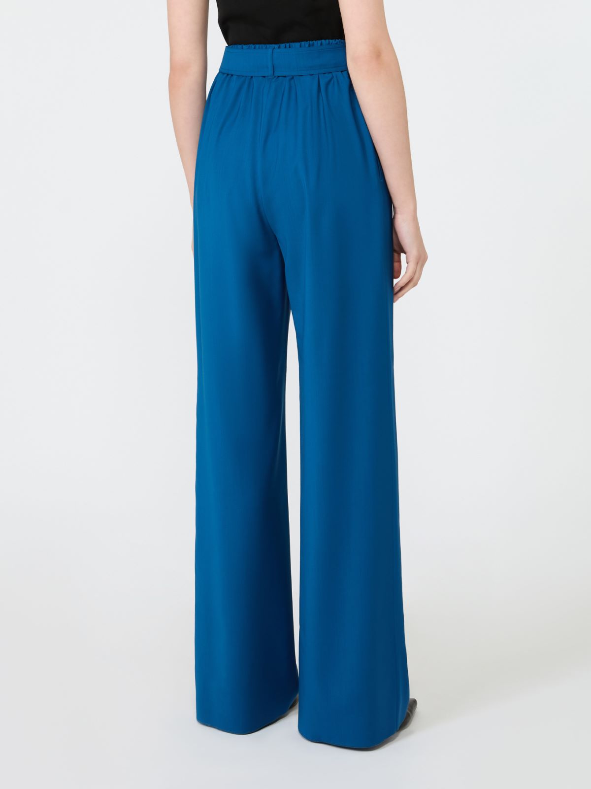 Wool trousers with belt - NAVY - Max Mara - 3