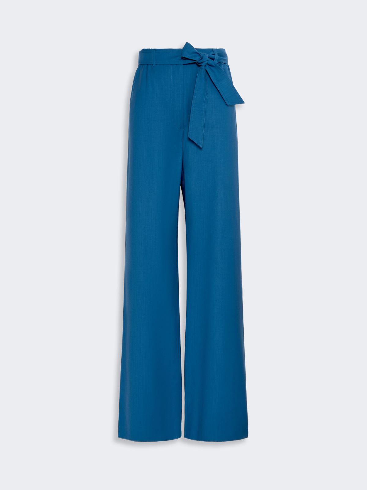 Wool trousers with belt - NAVY - Max Mara - 4