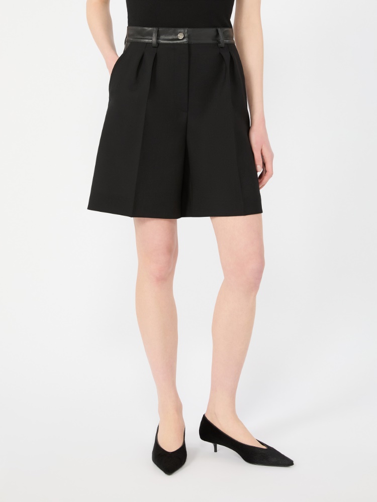 Woollen cloth Bermuda shorts - BLACK - Max Mara - 2