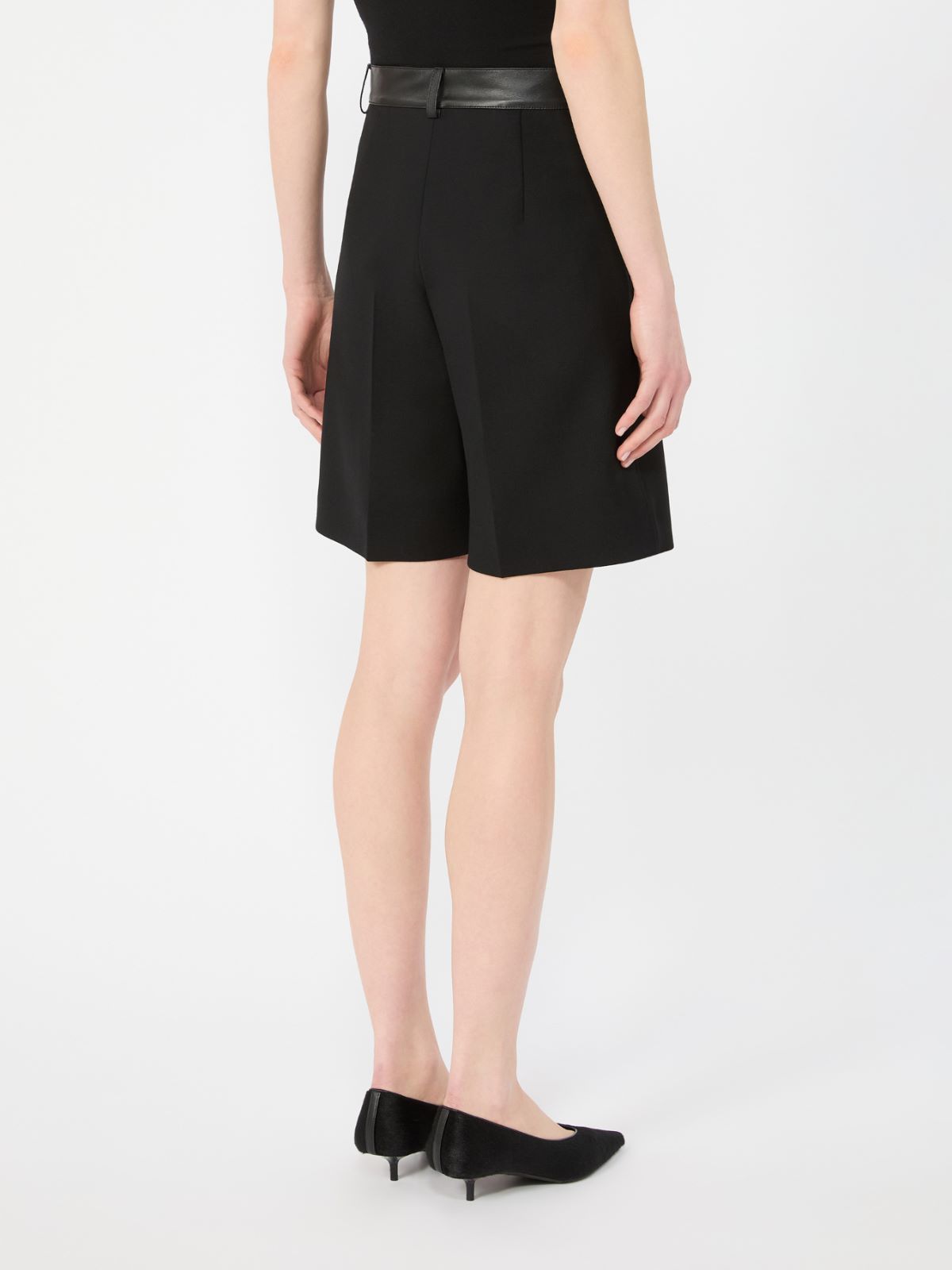 Woollen cloth Bermuda shorts - BLACK - Max Mara - 3