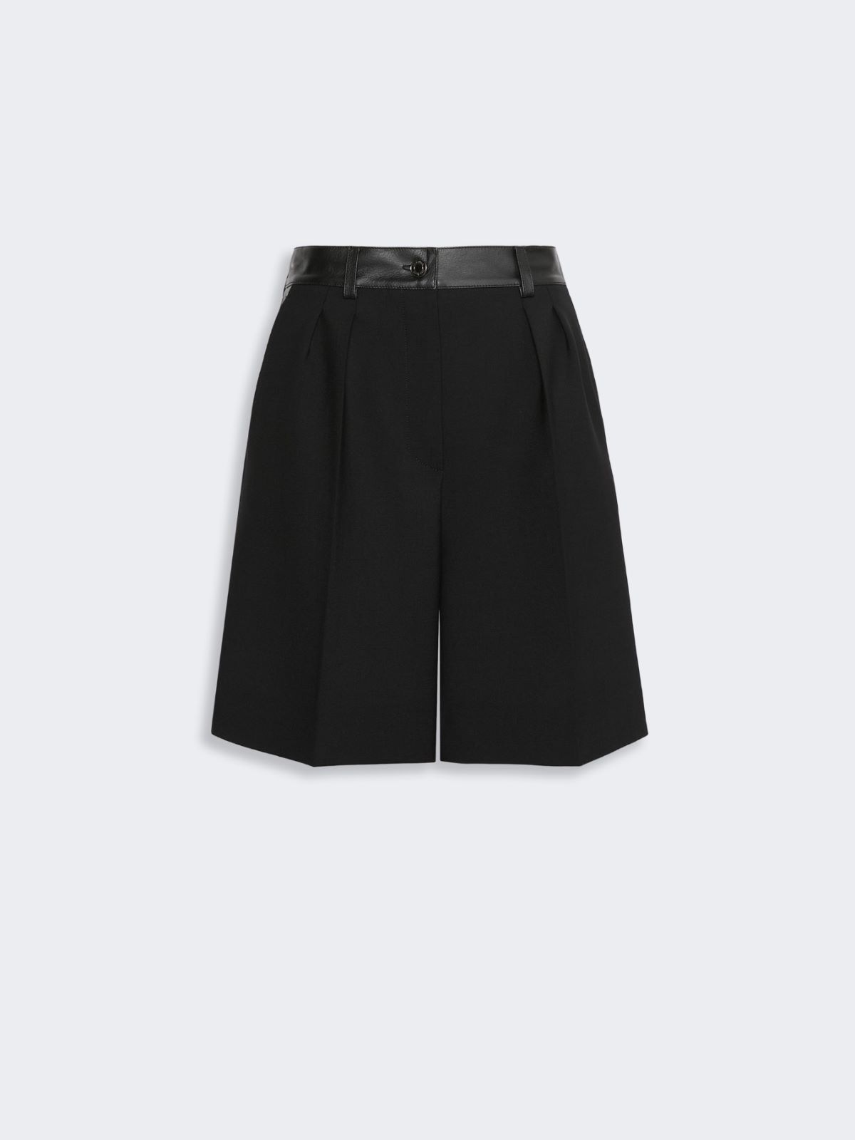Woollen cloth Bermuda shorts - BLACK - Max Mara - 5