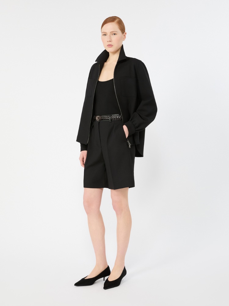 Woollen cloth Bermuda shorts - BLACK - Max Mara