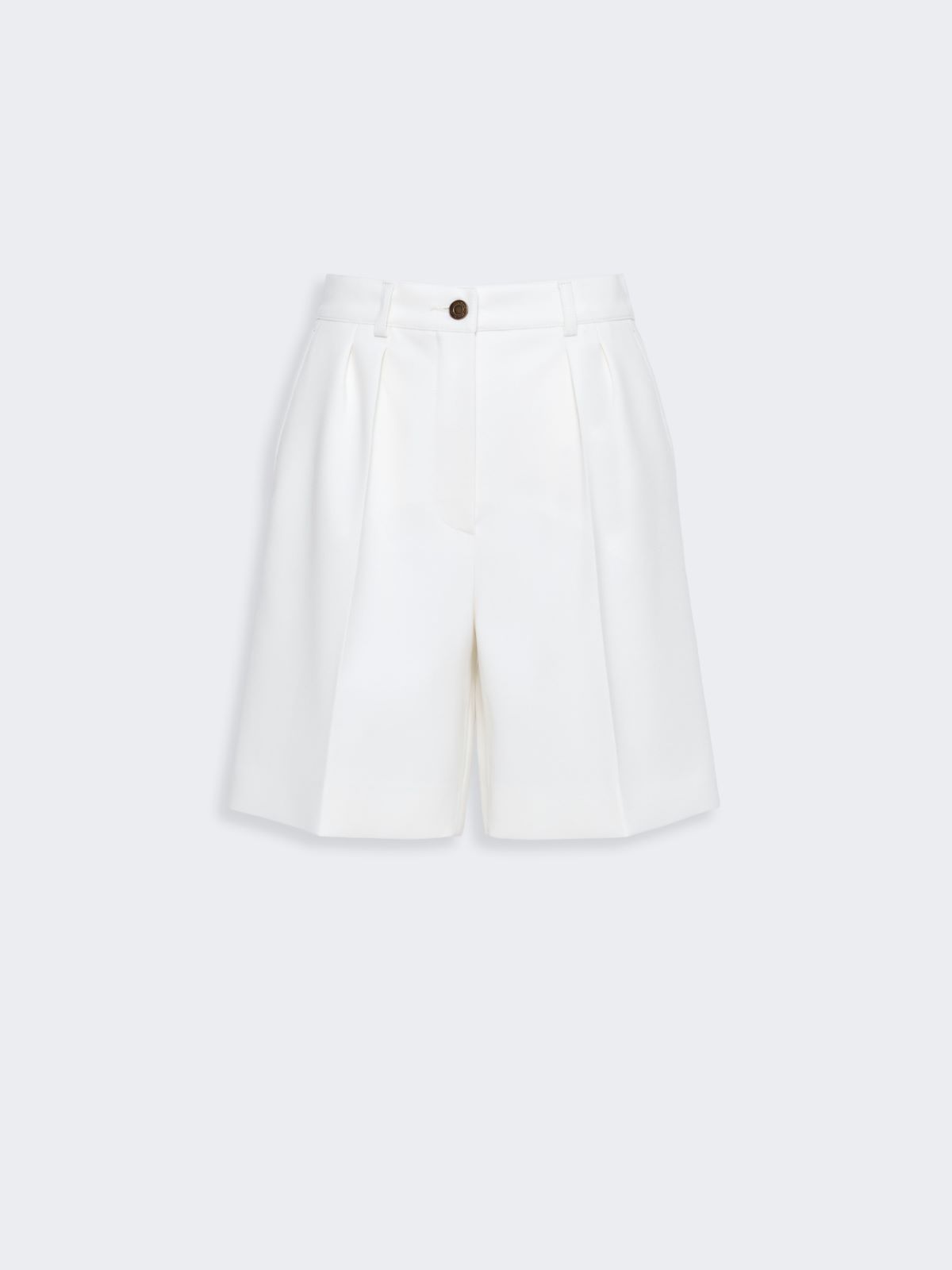 Double woollen cloth Bermuda shorts - WHITE - Max Mara - 4