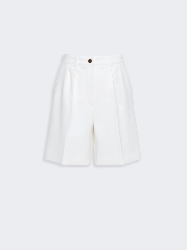 Double woollen cloth Bermuda shorts - BLANC