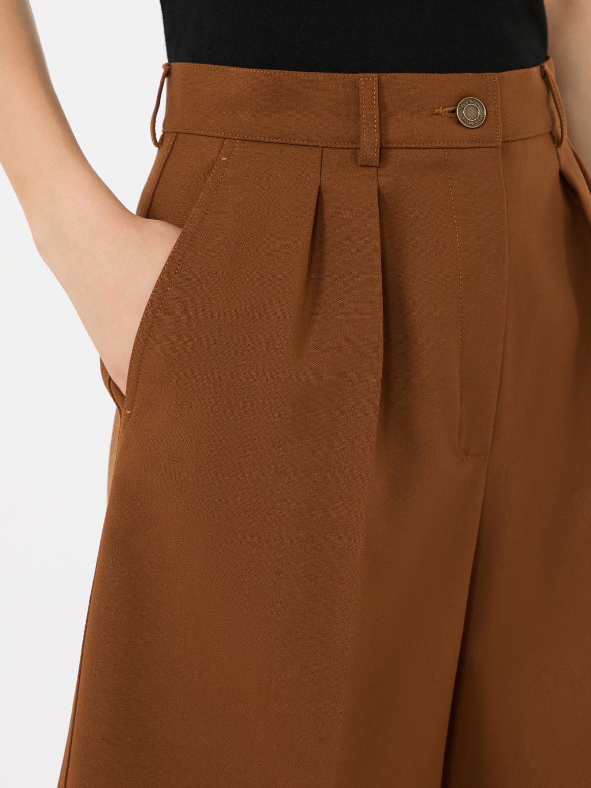 Double woollen cloth Bermuda shorts - TOBACCO - Max Mara - 4