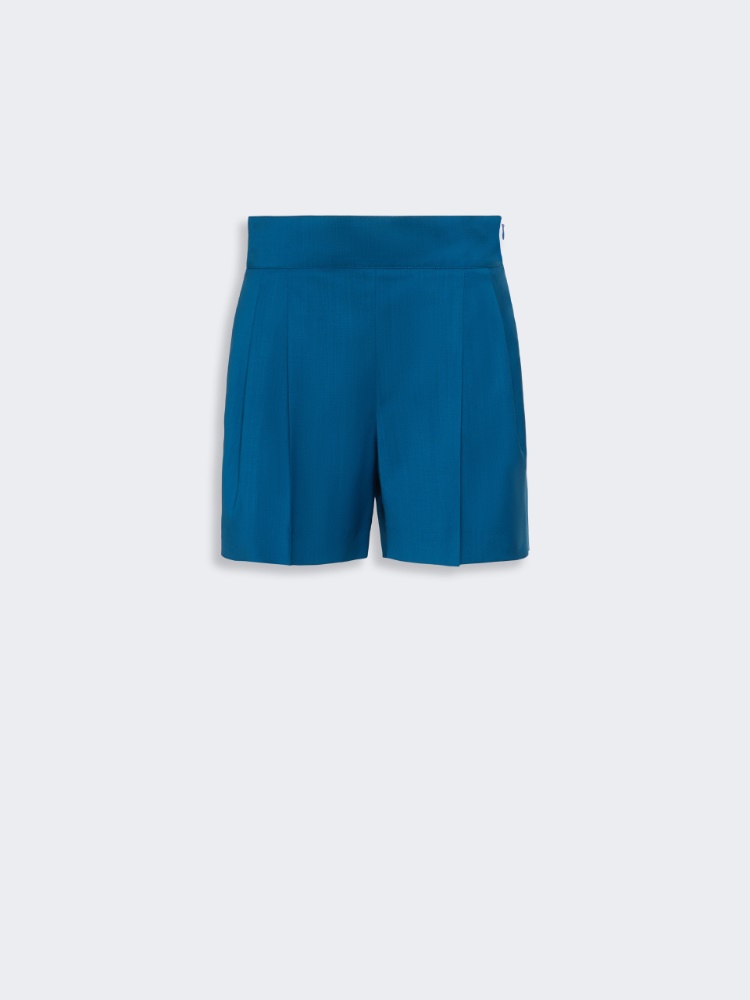 Lightweight woollen cloth shorts - NAVY - 5