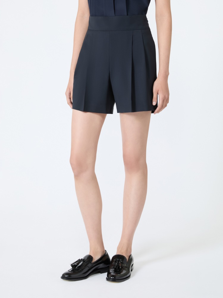 Lightweight woollen cloth shorts - ULTRAMARINE - 2