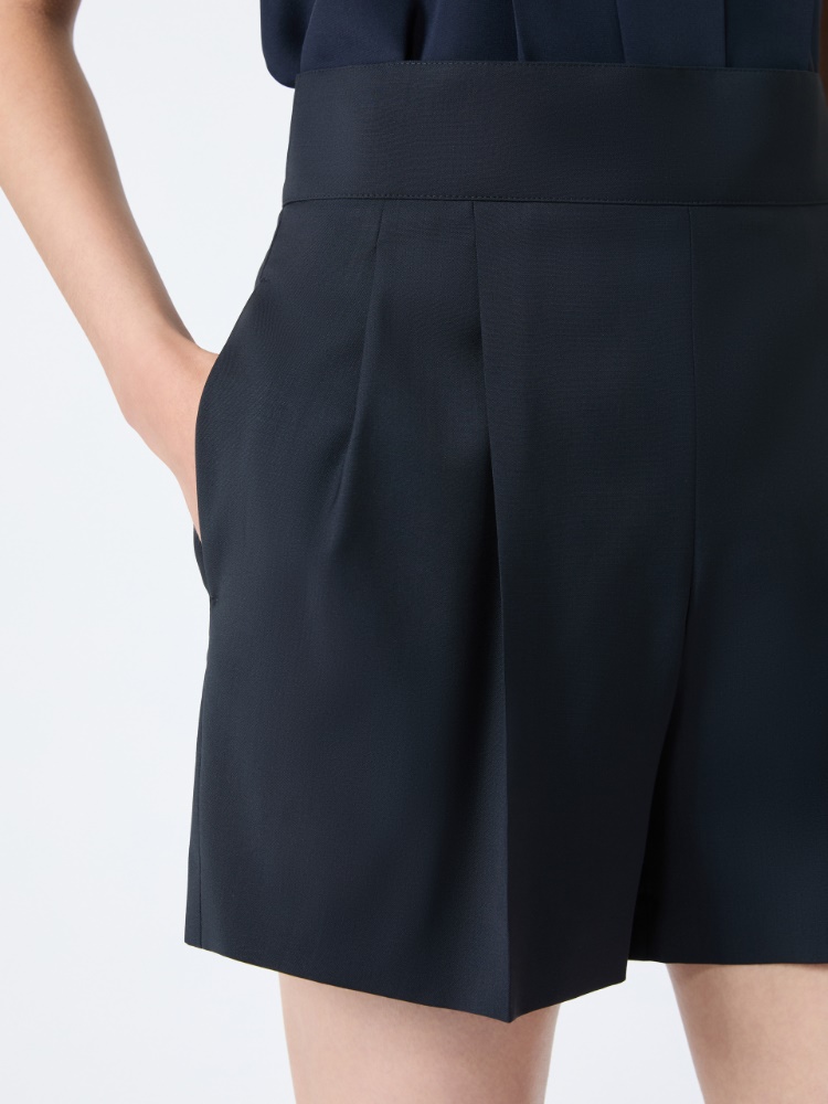 Lightweight woollen cloth shorts - ULTRAMARINE - 4