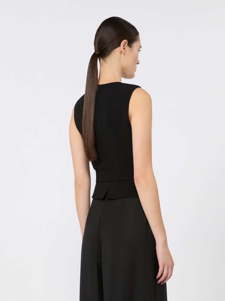 Compact cady cropped gilet - BLACK - 3