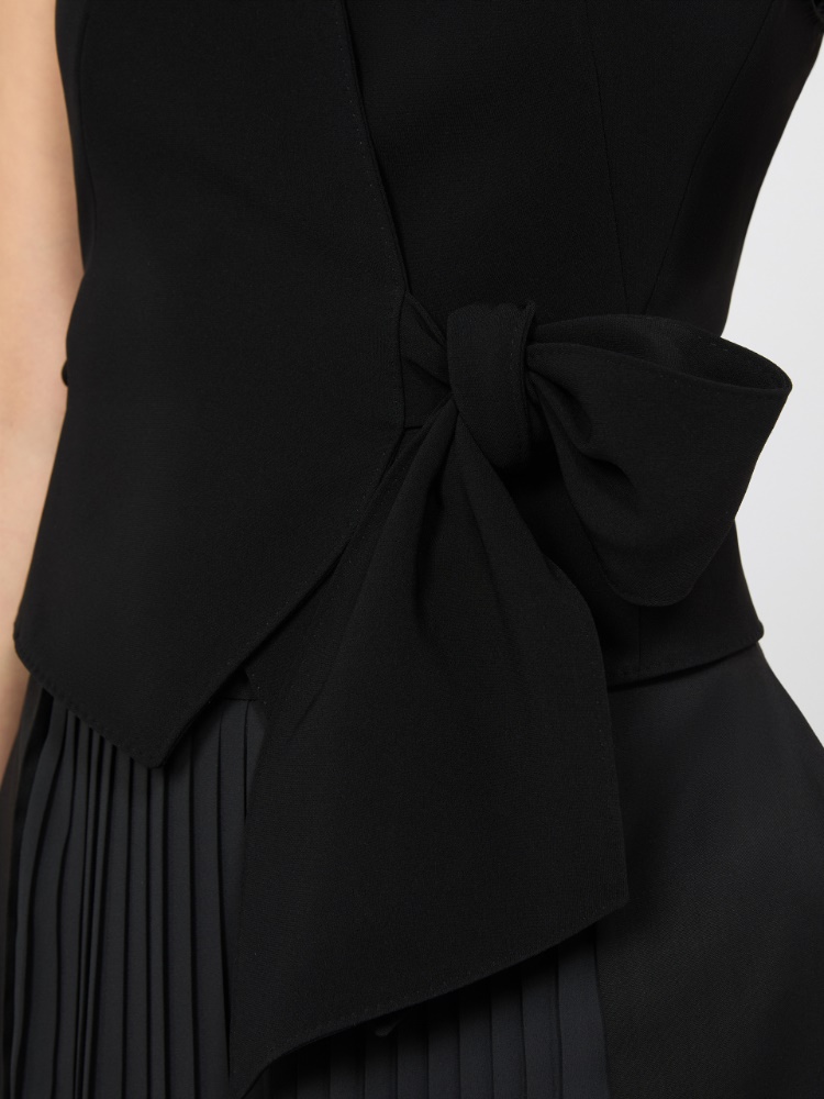 Compact cady cropped gilet - BLACK - 4