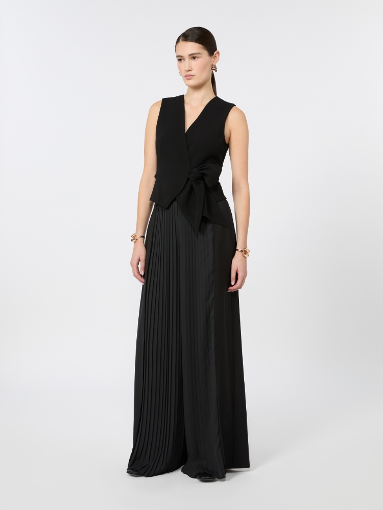 Compact cady cropped gilet - BLACK