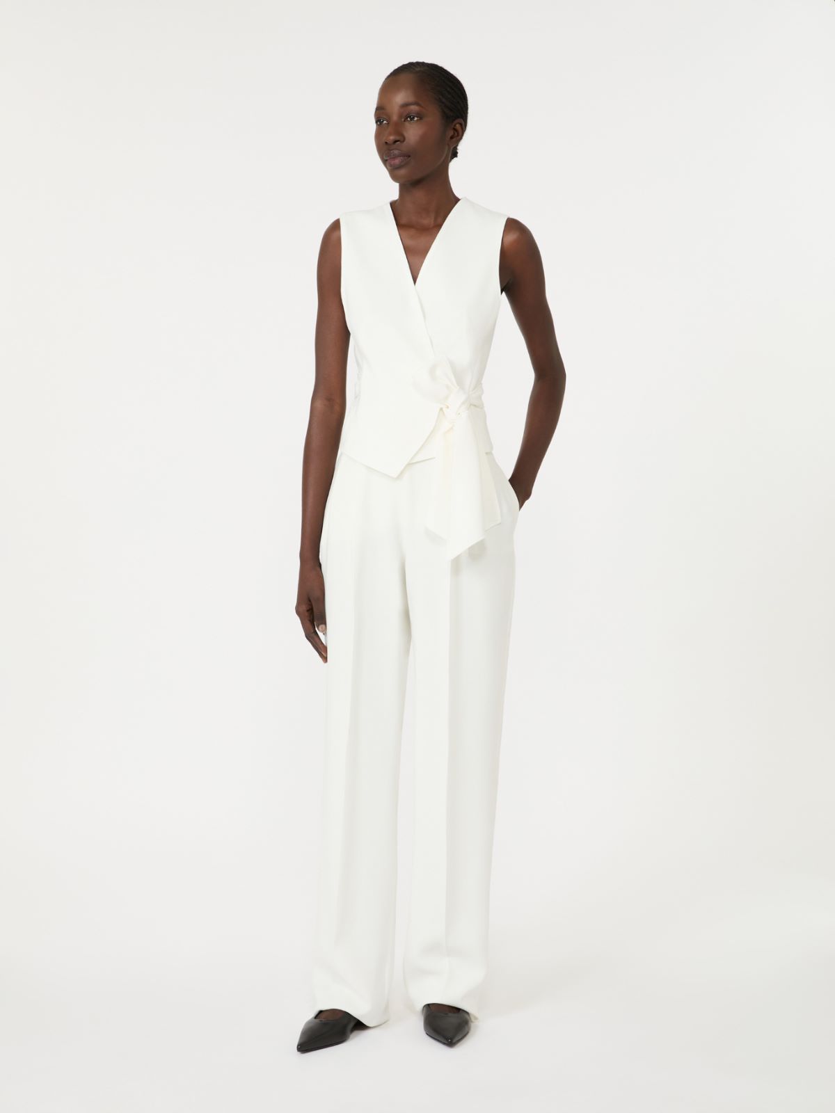 Compact cady cropped gilet - WHITE