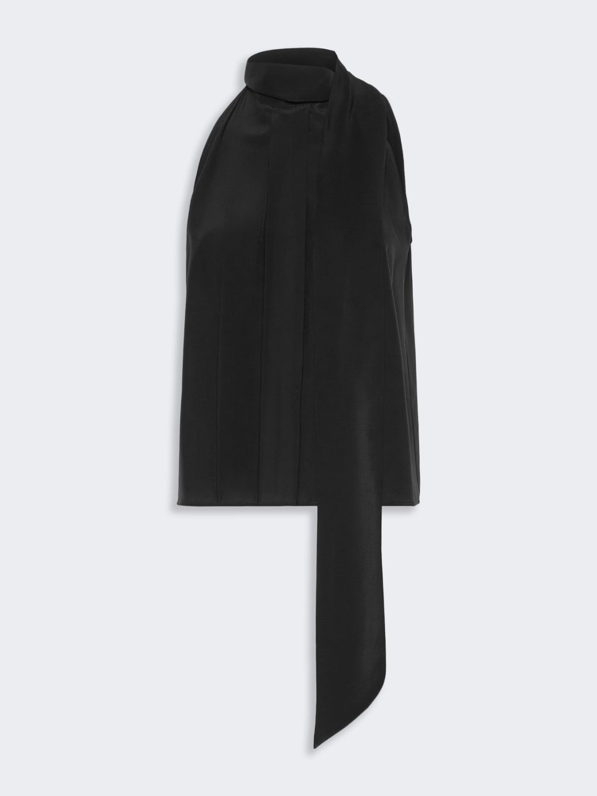 Sleeveless crepe de chine top - BLACK - Max Mara - 4
