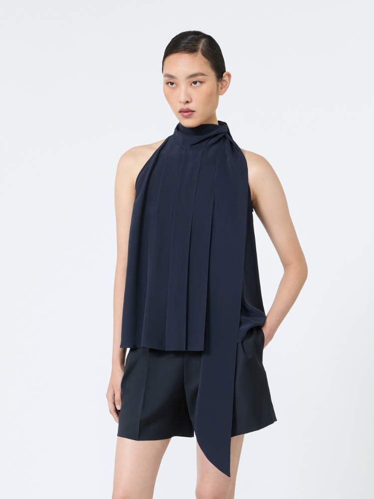 Sleeveless crepe de chine top