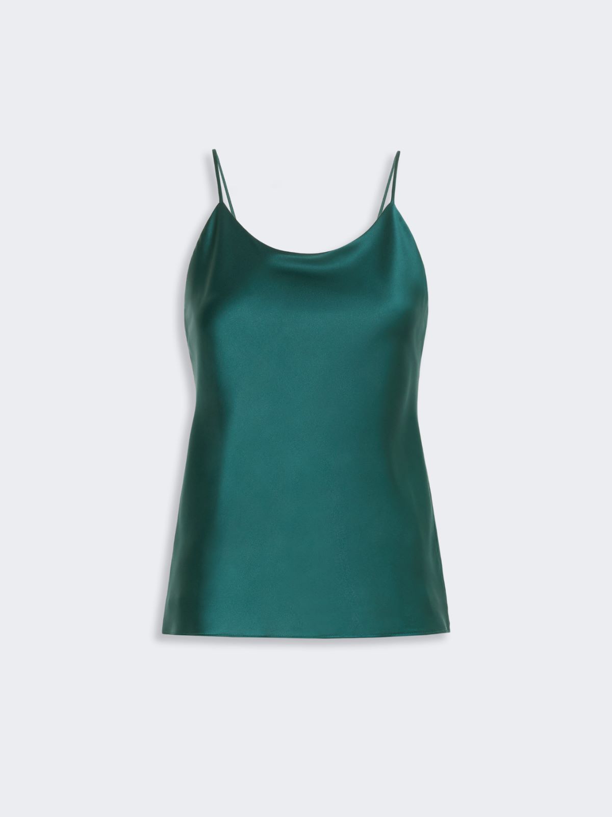 Silk satin top - DARK GREEN - Max Mara - 5