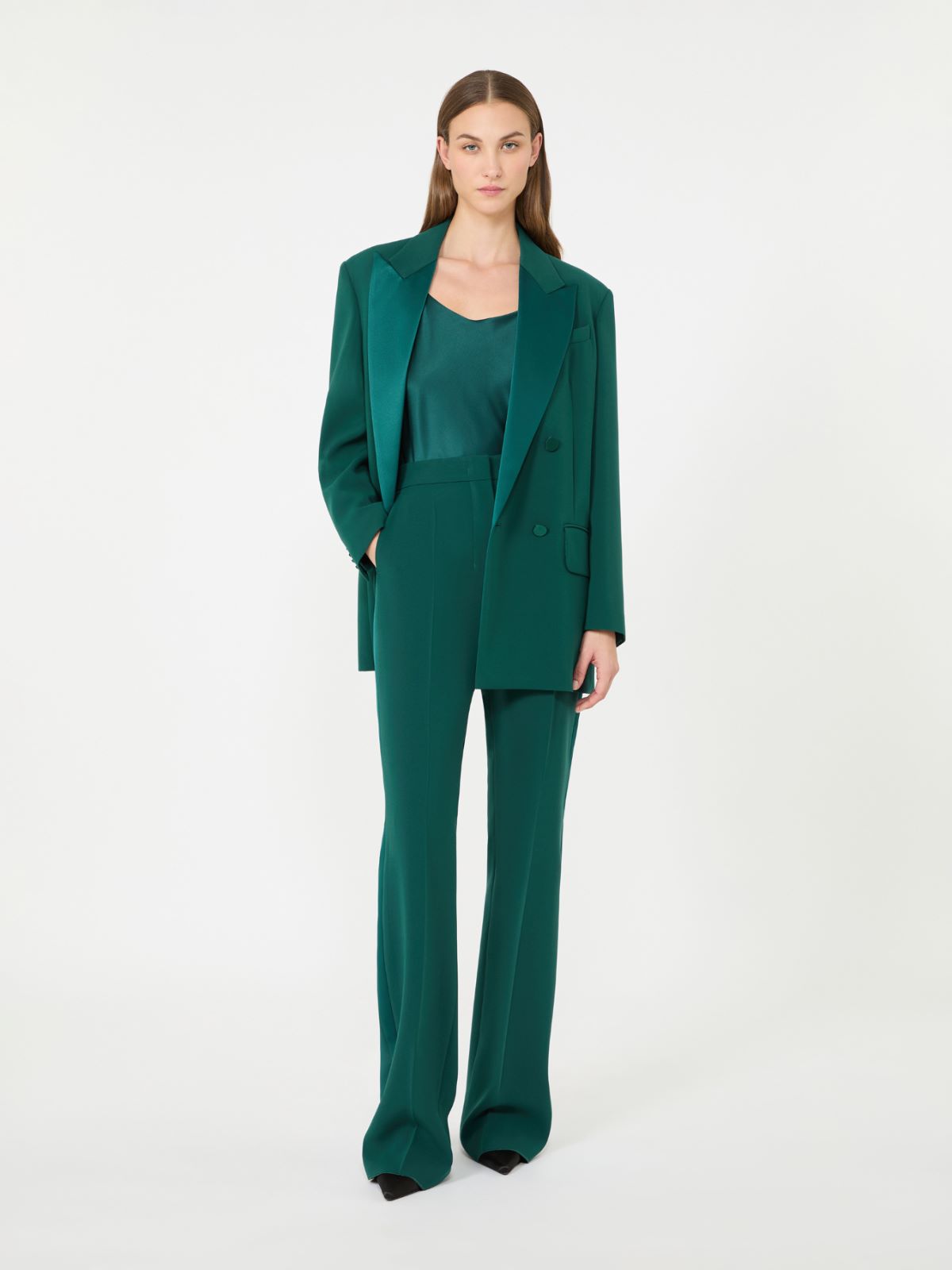 Silk satin top - DARK GREEN - Max Mara
