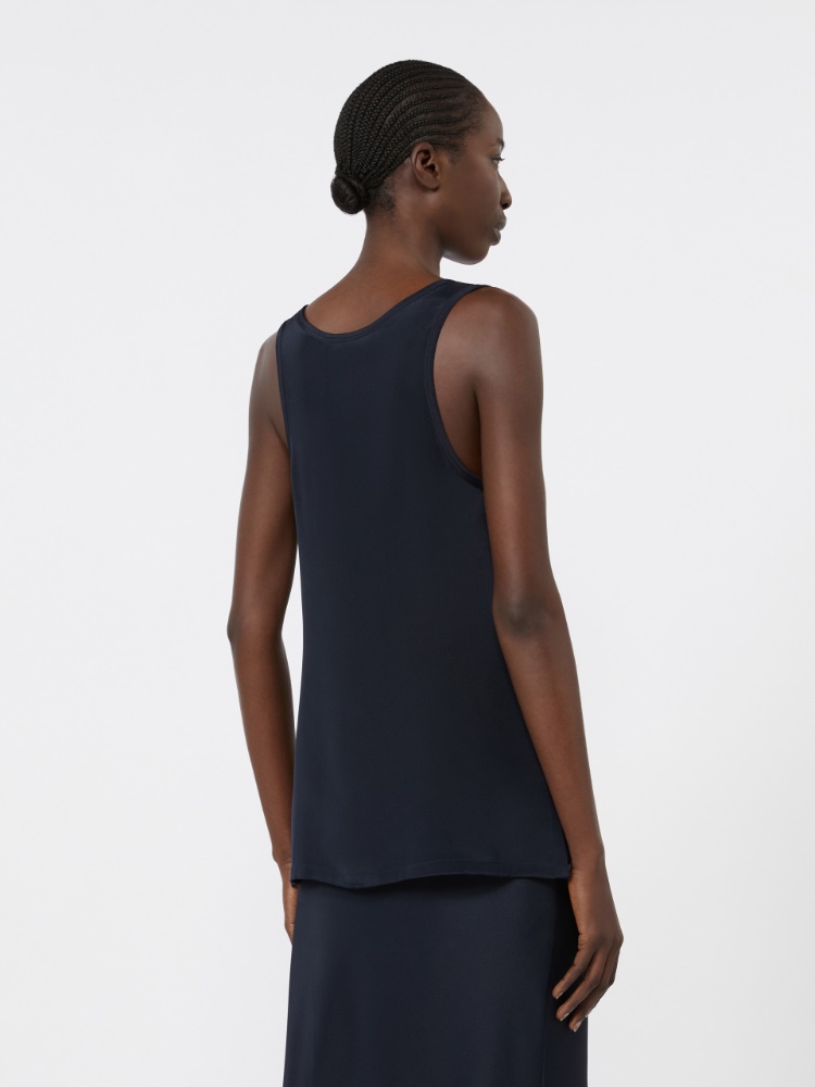 Silk crepe de chine top - ULTRAMARINE - 3