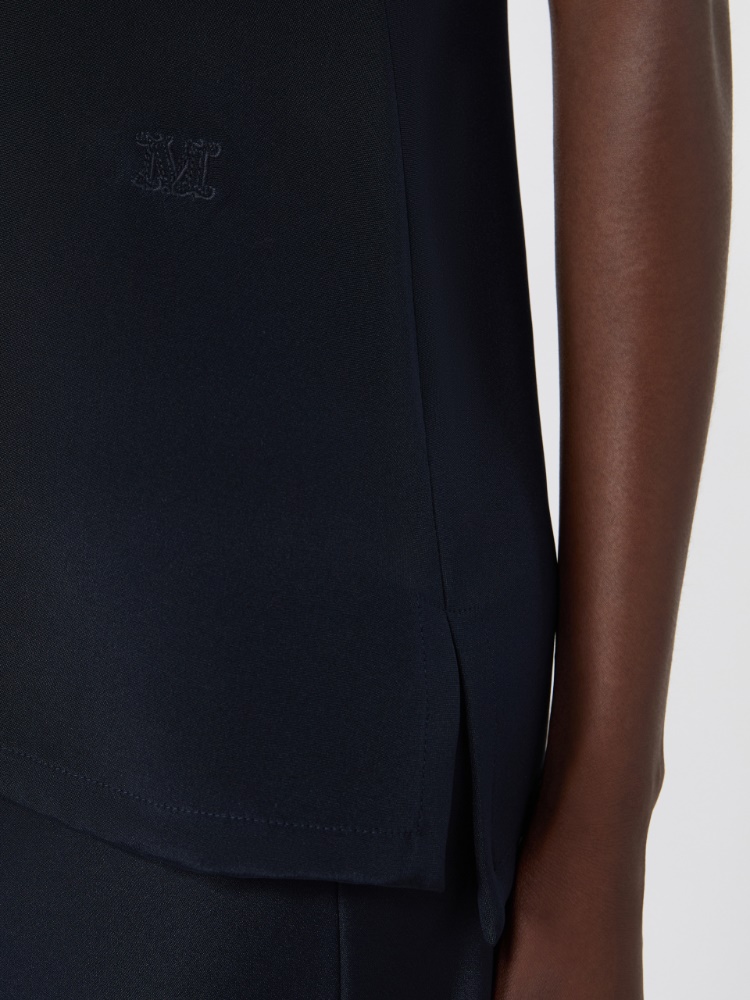 Silk crepe de chine top - ULTRAMARINE - 4