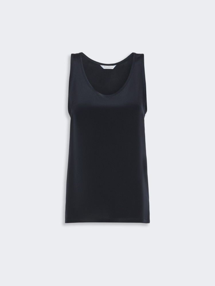 Silk crepe de chine top - ULTRAMARINE