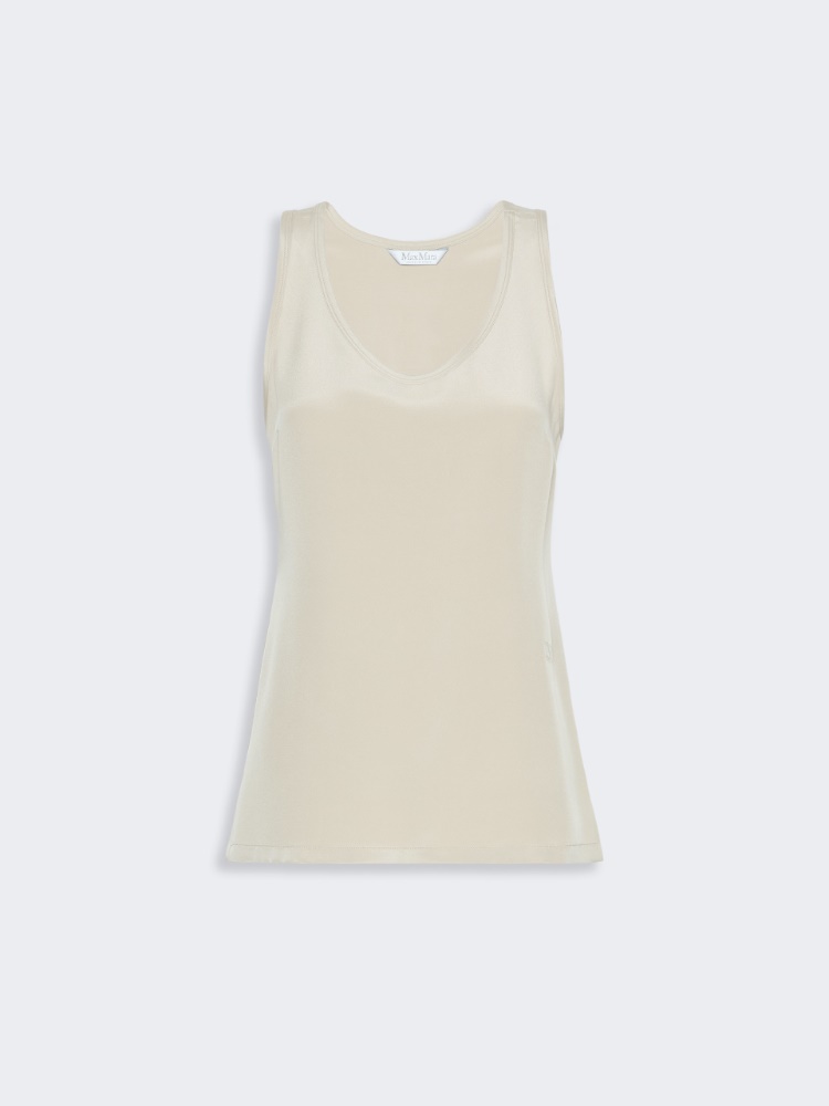 Silk crepe de chine top - STONE