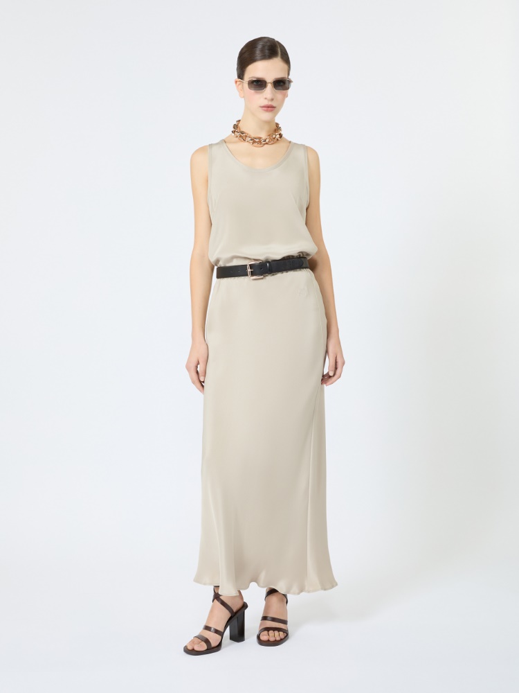 Silk crepe de chine top - STONE - 1