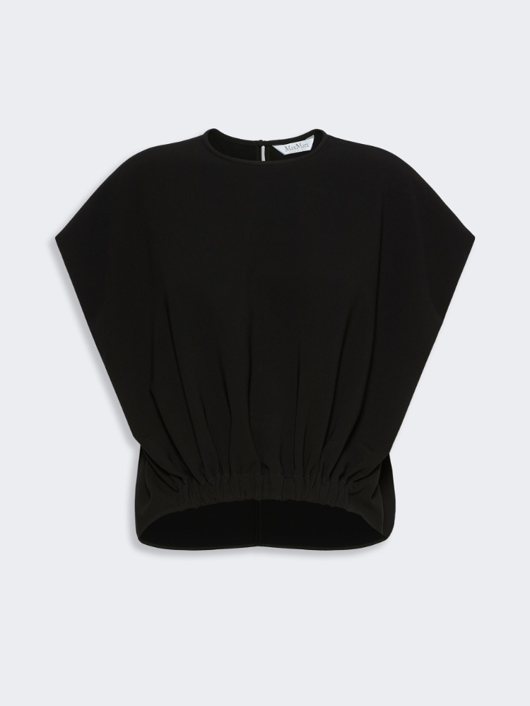 Boxy blouse in compact cady - BLACK