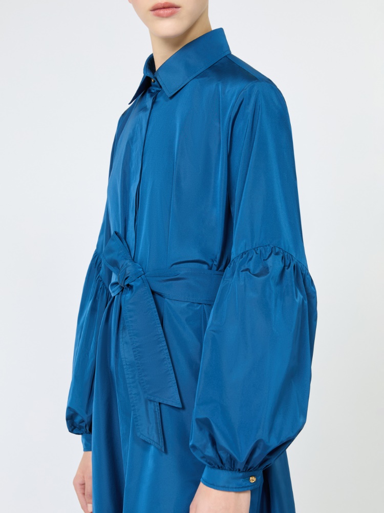 Taffeta shirt dress - NAVY - 4