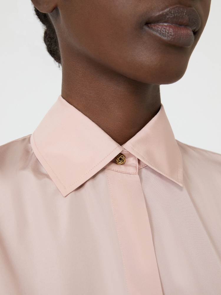 Taffeta shirt dress - POWDER - 4