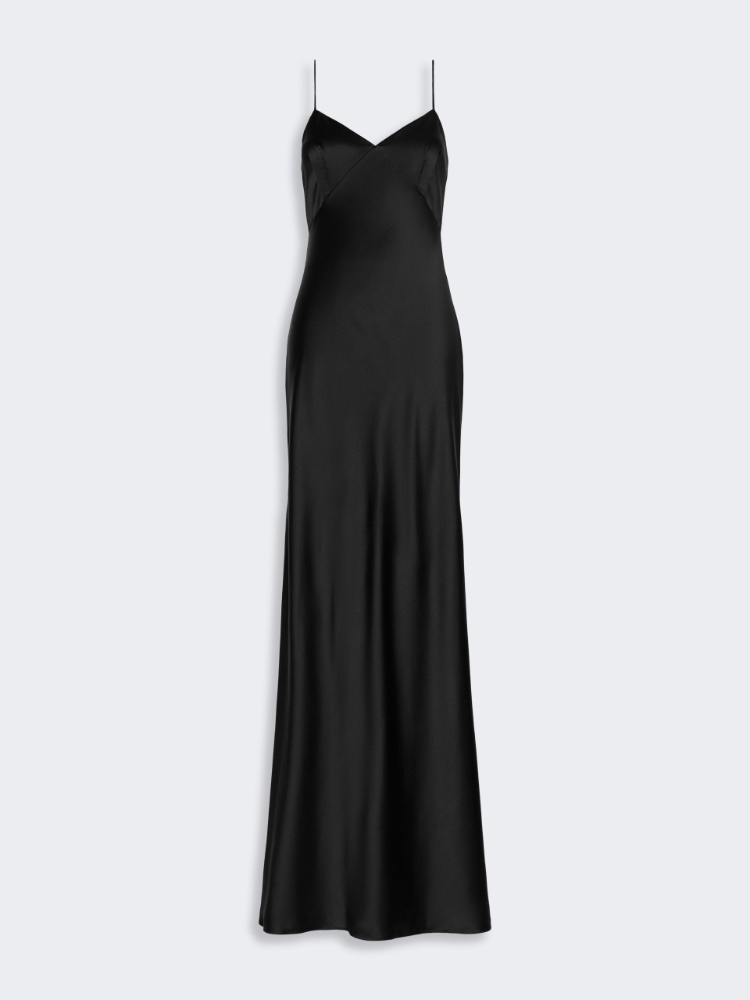 Slipdress aus Seidensatin - SCHWARZ