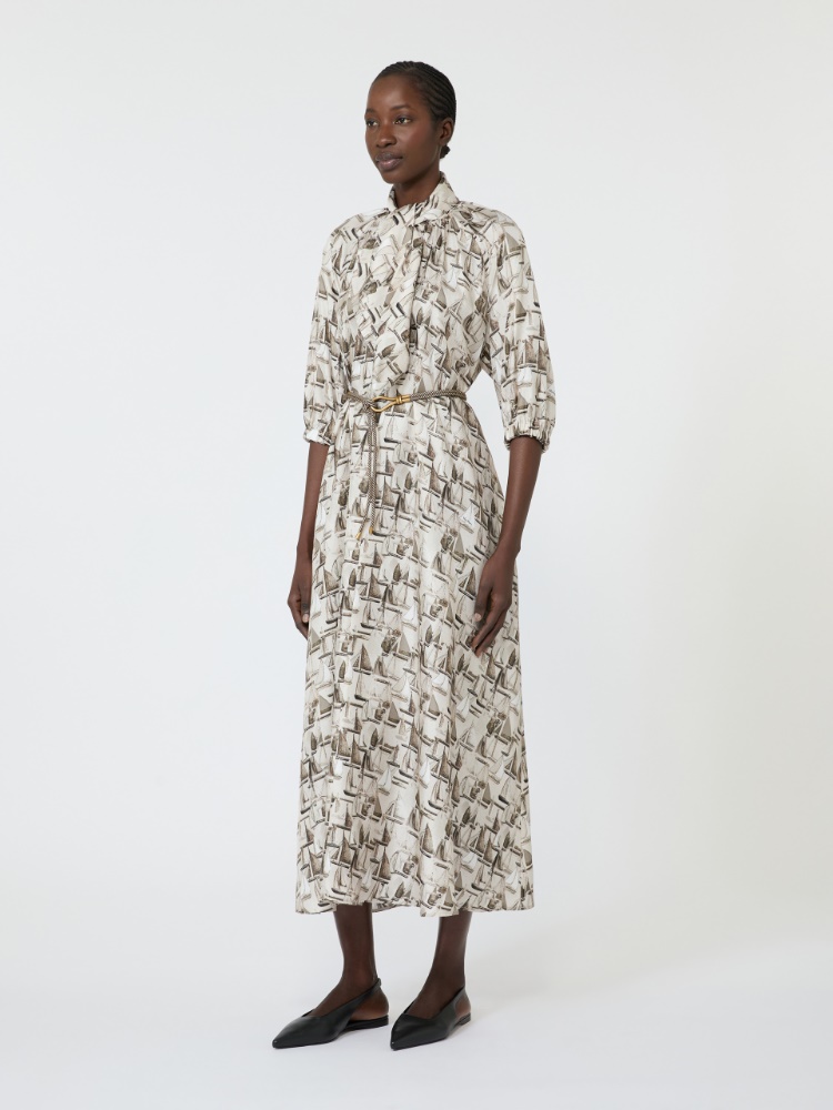 Kleid aus bedruckter Seide - STEIN - 2
