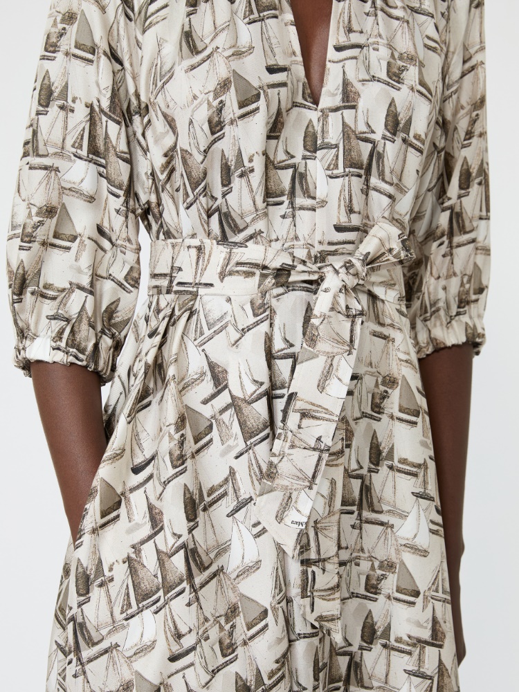 Kleid aus bedruckter Seide - STEIN - 5