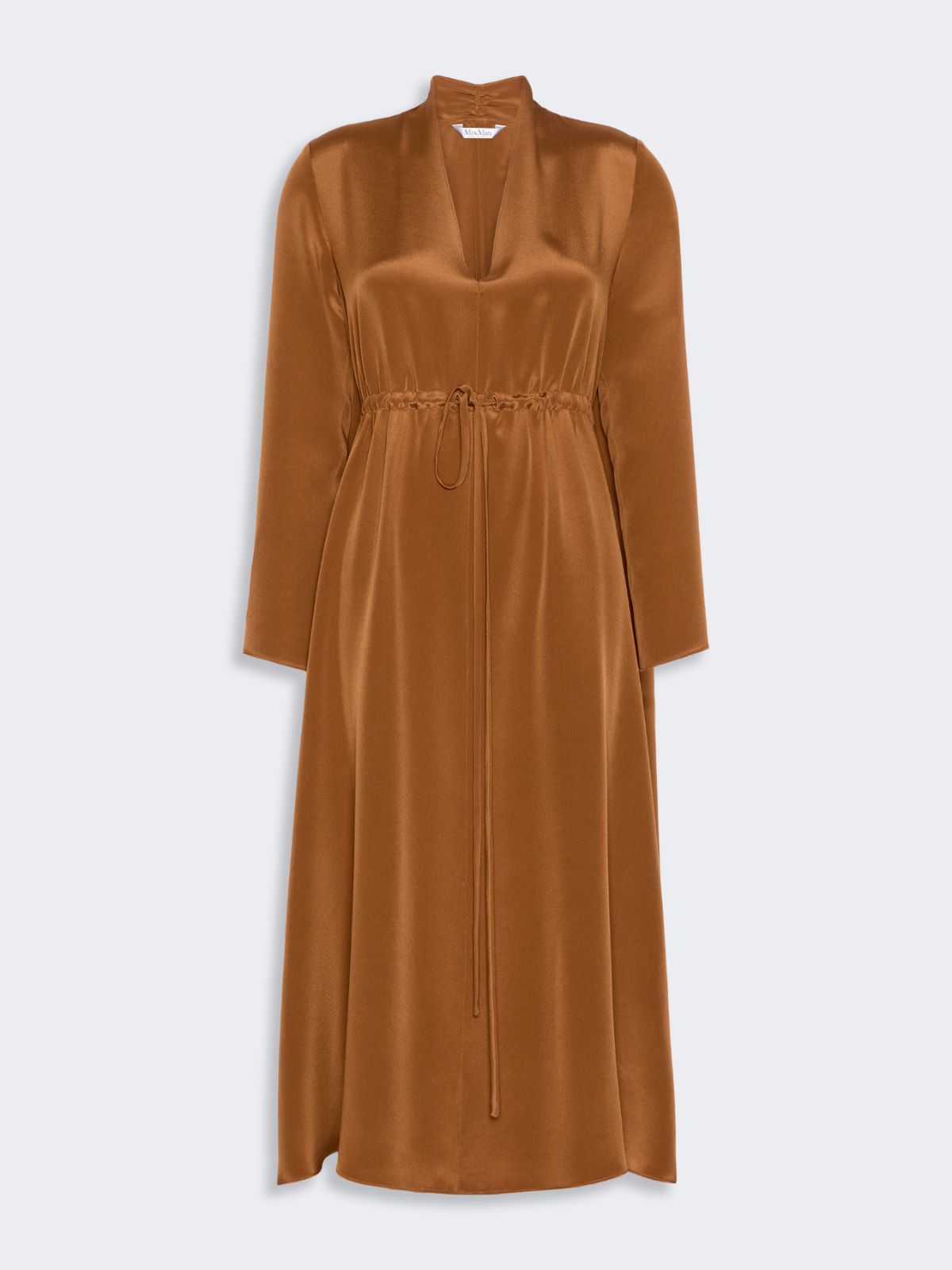 Long silk crepe de chine dress - TOBACCO - Max Mara - 5