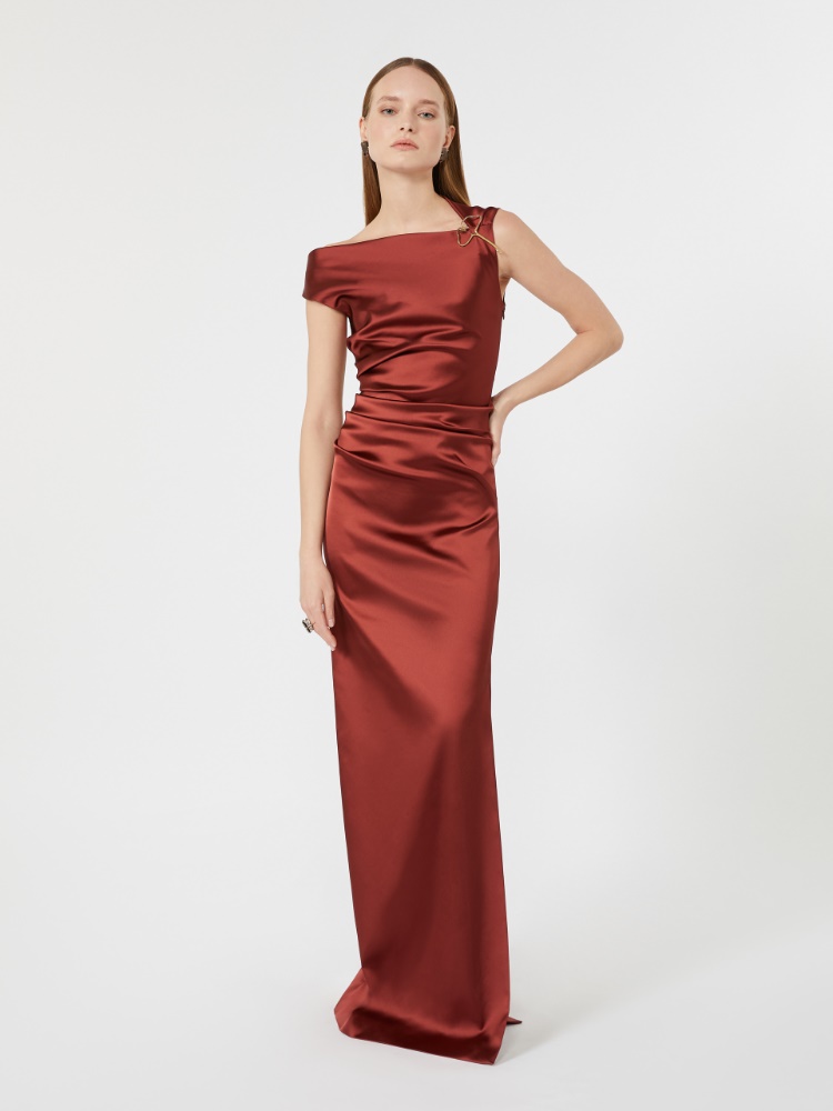 Robe longue en satin stretch - VIEUX ROSE - Max Mara - 2