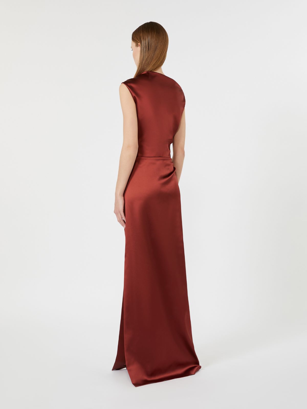 Robe longue en satin stretch - VIEUX ROSE - Max Mara - 3