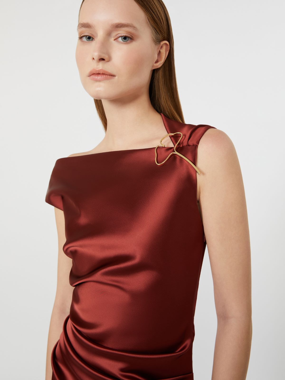 Robe longue en satin stretch - VIEUX ROSE - Max Mara - 4