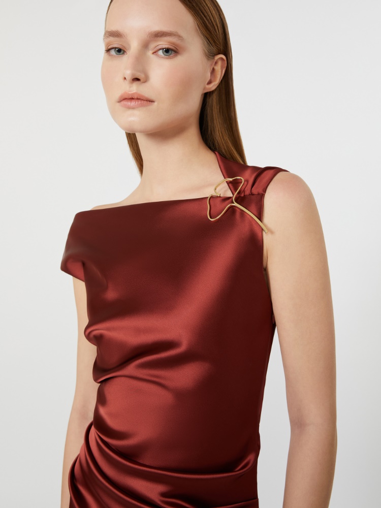 Robe longue en satin stretch - VIEUX ROSE - Max Mara - 4