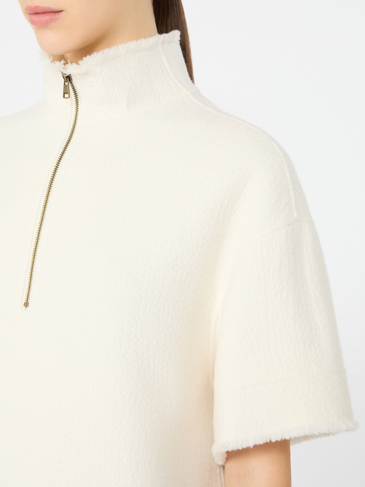 Wool jersey sweatshirt dress - WHITE - Max Mara - 4