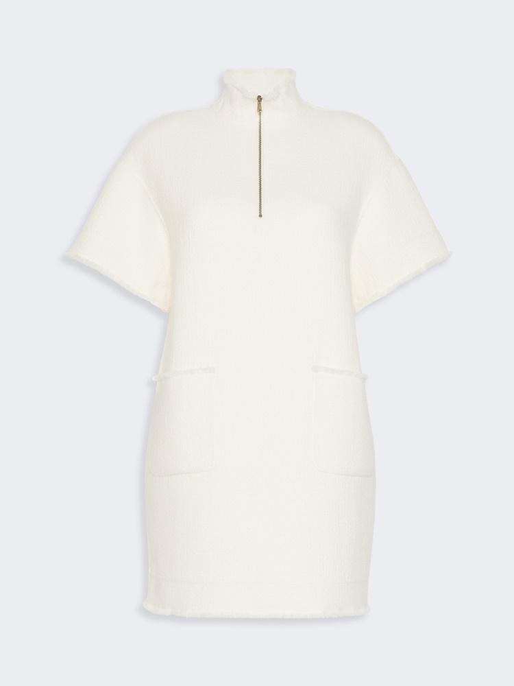 Wool jersey sweatshirt dress - WHITE