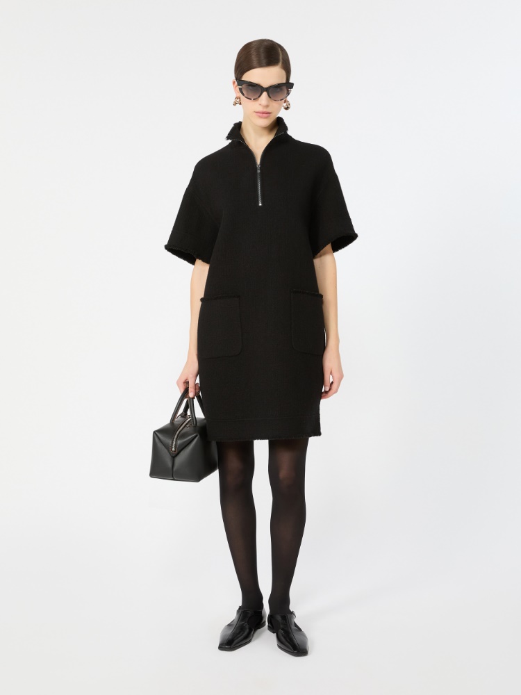 Wool jersey sweatshirt dress - BLACK - Max Mara