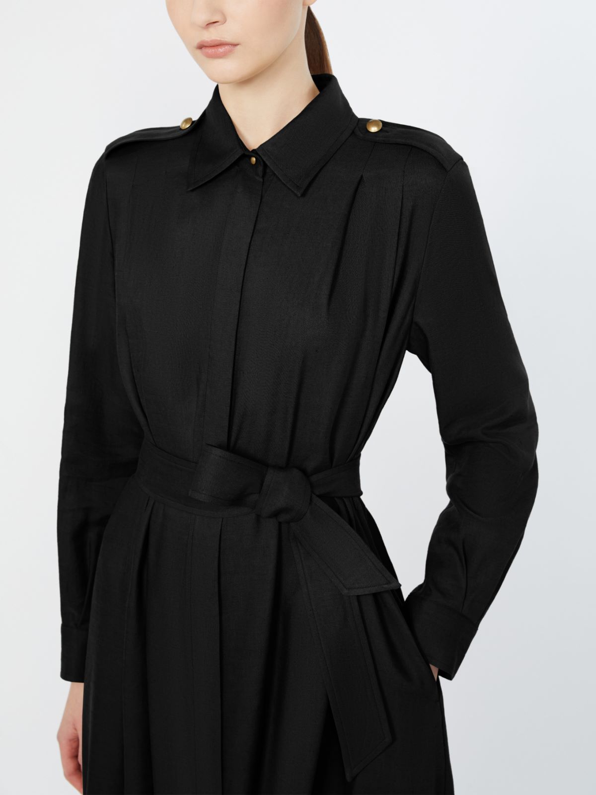 피오브라 린넨 드레스 - BLACK - Max Mara - 4