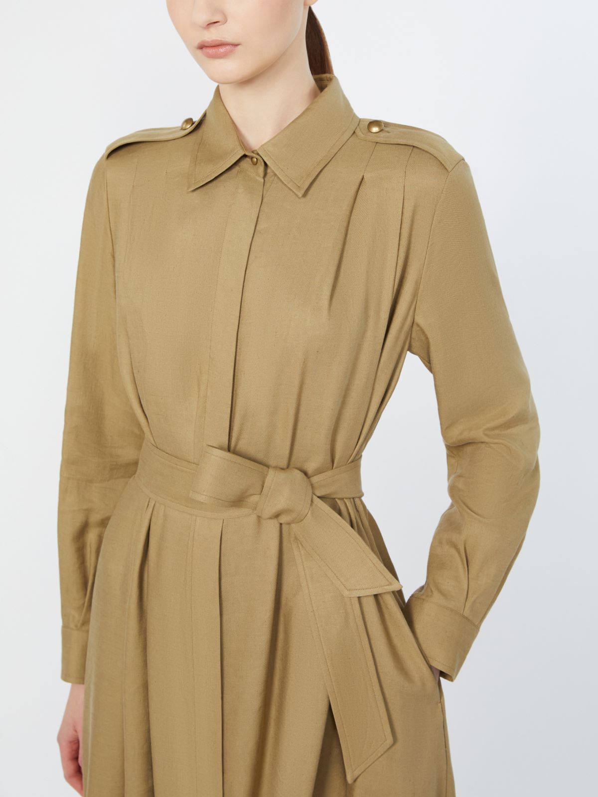 피오브라 린넨 드레스 - KAKI - Max Mara - 4